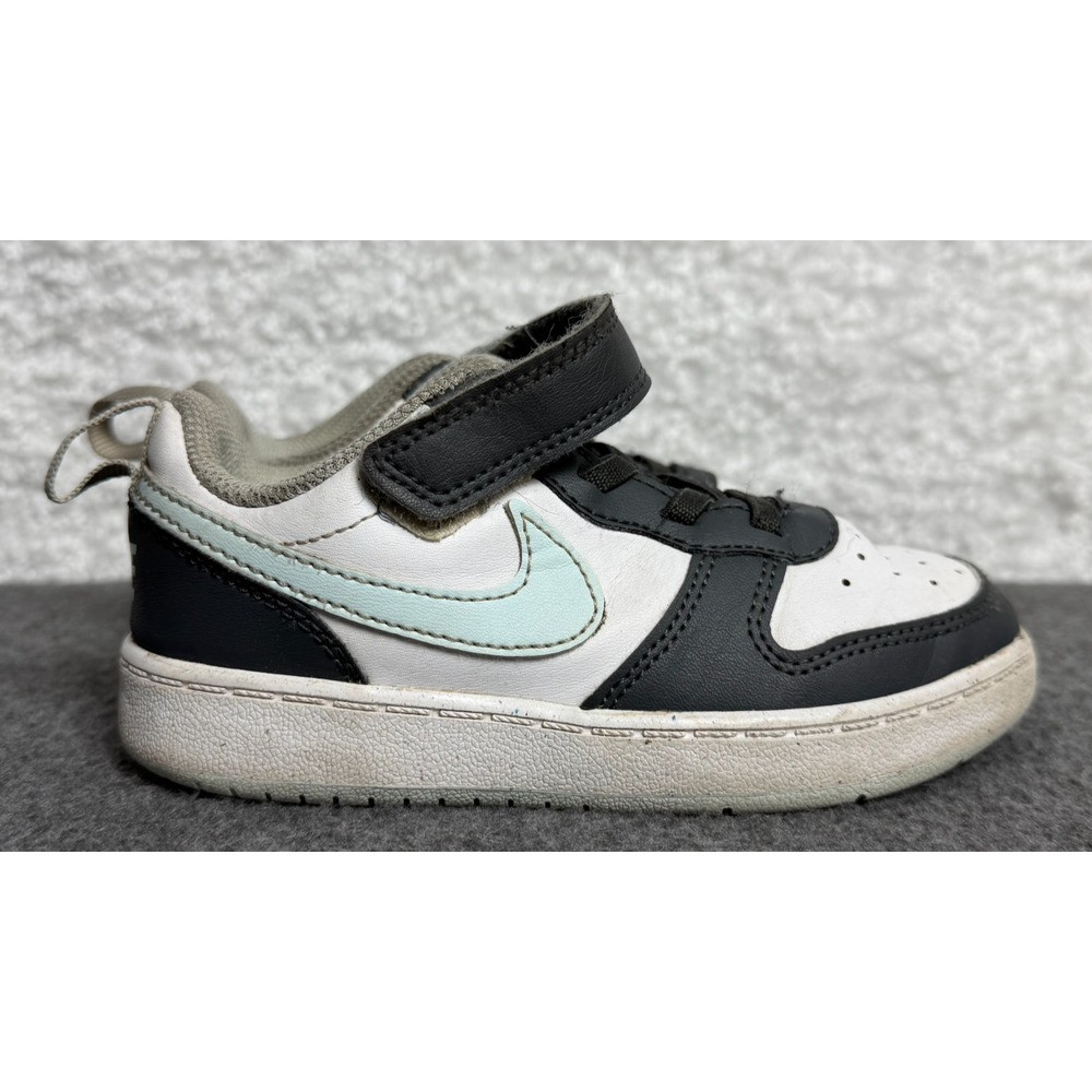 Nike Court Borough Low Recraft Toddler Sneaker Black/White/Blue- Size 8.5 - READ - Picture 2 of 8